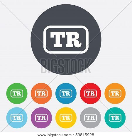 Turkish language sign icon. TR translation