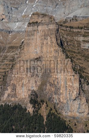 Scenic View Of Famous Ordesa Valley, Np Ordesa Y Monte Perdido, Spain.