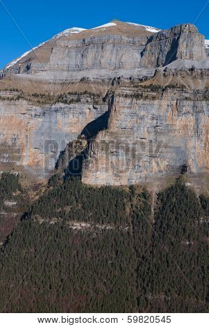 Scenic View Of Famous Ordesa Valley, Np Ordesa Y Monte Perdido, Spain.
