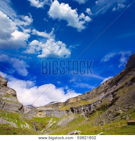 Monte Perdido Valle de Ordesa in Soaso circus Pyrenees Aragon Huesca at Spain