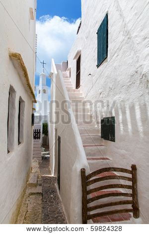 Binibequer Vell in Menorca Binibeca white village Sant Lluis at Balearic Islands