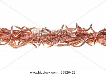 Line copper wire in abstract form
