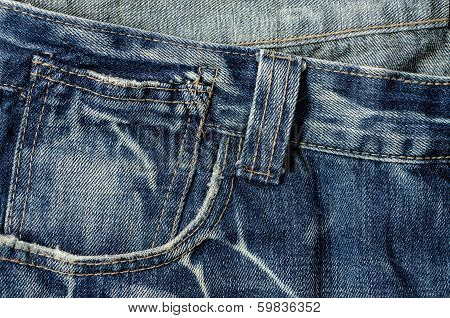 Denim Pocket Closeup ; texture background of jeans and pockets
