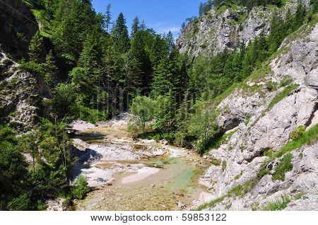 Oetschergraben, a mountain waterfall near to the Oetscher in Austria, Europe
