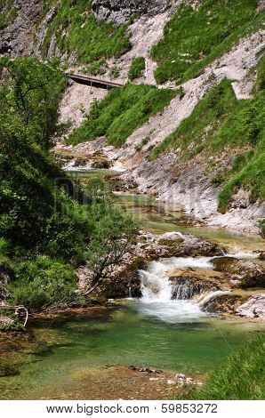 Oetschergraben, a mountain waterfall near to the Oetscher in Austria, Europe