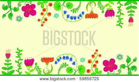 Retro floral background set