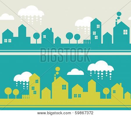 City seamless pattern.