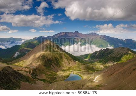 Mountain landscape  in Caucasian mountains.