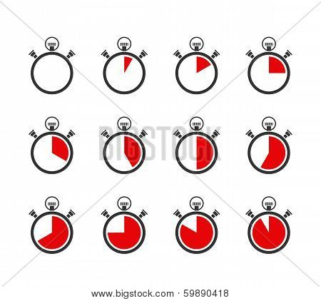 chronometer or timers icons