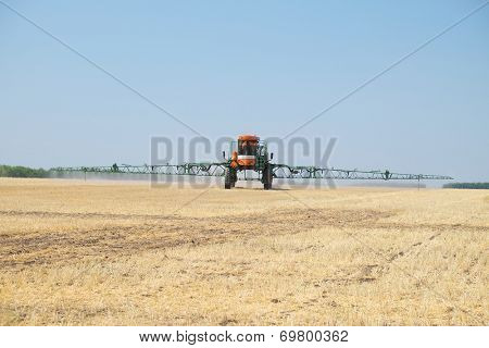 Volgograd, Russia - JULY 31, 2014: Demonstration of agricultural machinery in 