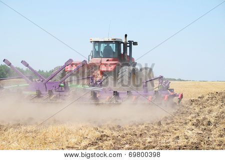 Volgograd, Russia - JULY 31, 2014: Demonstration of agricultural machinery in 