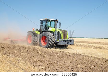 Volgograd, Russia - JULY 31, 2014: Demonstration of agricultural machinery in 