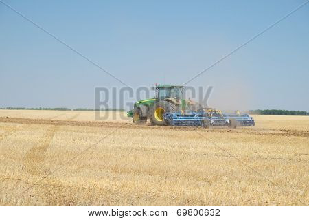 Volgograd, Russia - JULY 31, 2014: Demonstration of agricultural machinery in 