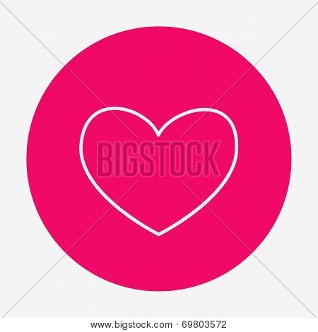 Single flat heart contour icon.