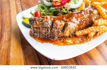 Steak Barbecue Pork  Spareribs