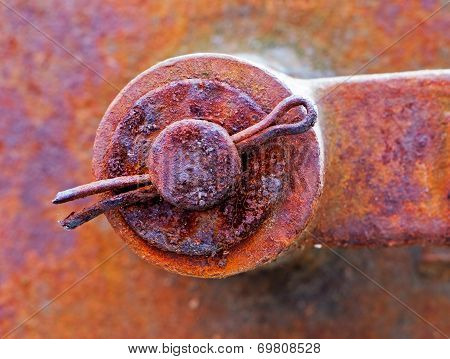 Old Rusty Shackle Of Mechanical Device