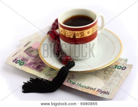 Efectivo y los granos de café