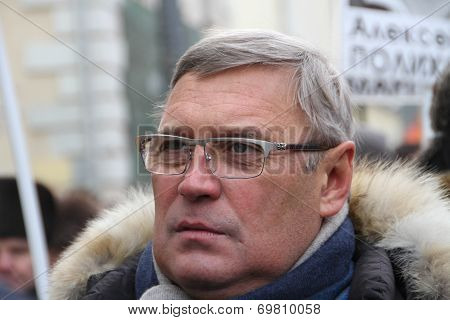 Russian Politician Mikhail Kasyanov At A March In Support Of Political Prisoners