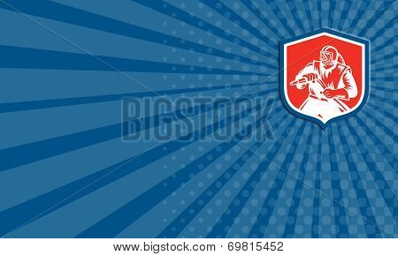 Business Card Sandblaster Sandblasting Hose Shield Woodcut