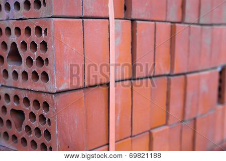 Close-up Of The Silicate Bricks Stack