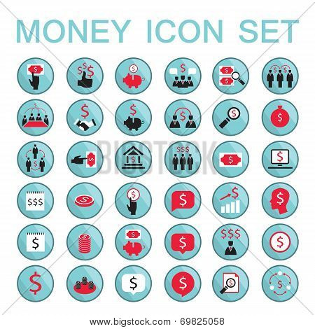 Set Icons Business Success Saving Earning Money