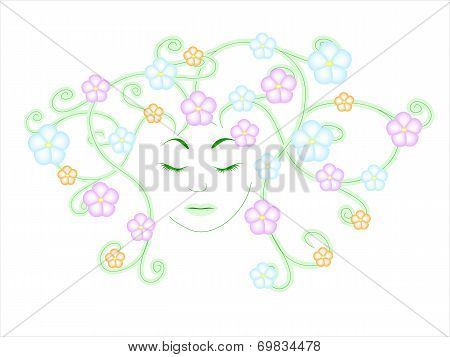 Flowers And Girl
