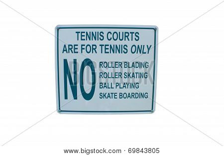 Tennis Court Sign
