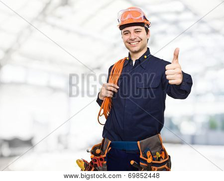 Portrait of a smiling worker