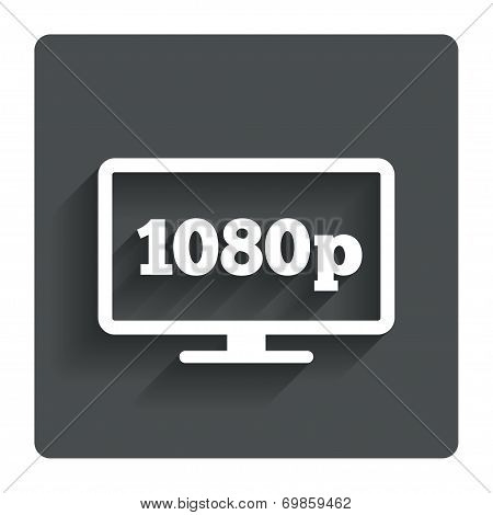 Full hd widescreen tv. 1080p symbol.