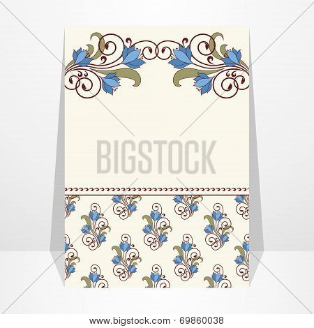 Invitation card with flowers.