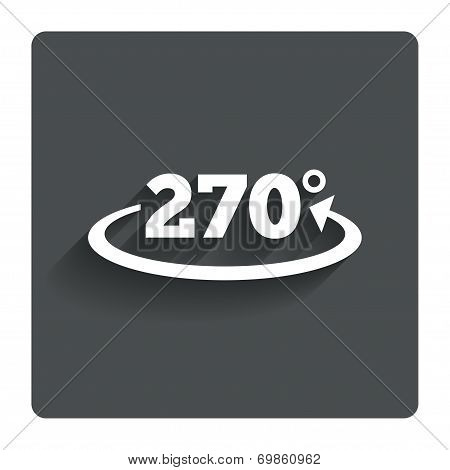 Angle 270 degrees sign icon. Geometry math symbol