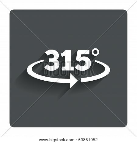 Angle 315 degrees sign icon. Geometry math symbol