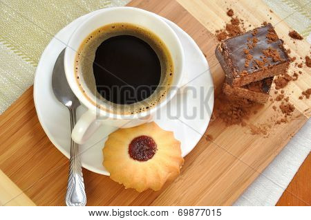 Morning Coffee With Biscuits And Cake
