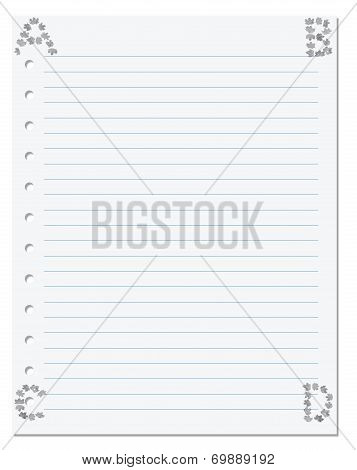 Notebook Paper With Letters A B C D In Corner Composed Of Autumn Maple Leafs