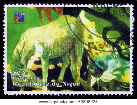 Painting By Paul Gauguin,  White Horse