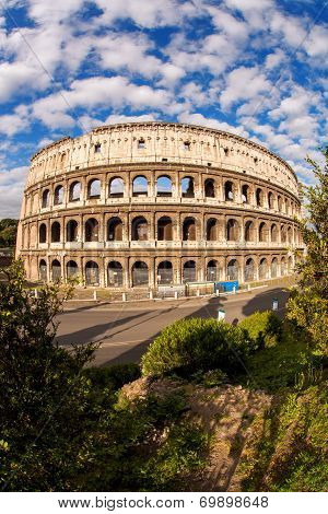 Famous landmark, old Colosseum in Rome, Italy