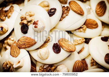 White Chocolate Mendiants With Dried Fruits