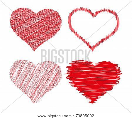 Scribbled hearts