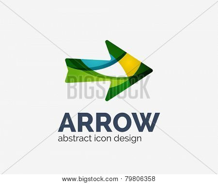 Clean moden wave design arrow company logo, business icon made of overlapping elements
