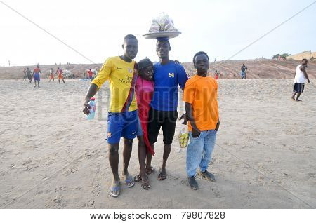 Ghanaians On The Beach For The May 1St, Labour Day Holiday