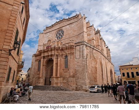 Ciudadela De Menorca, Spain - September 23 Santa Maria De Ciudadela Cathedral, In Ciudadela De Menor
