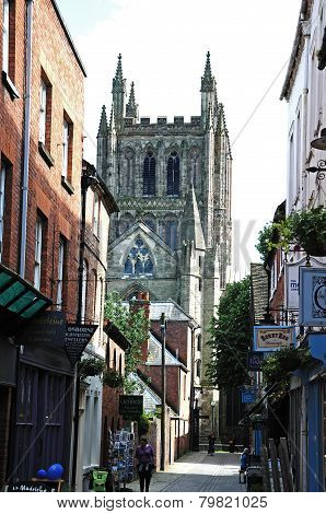 Church Street and Cathedral, Hereford.