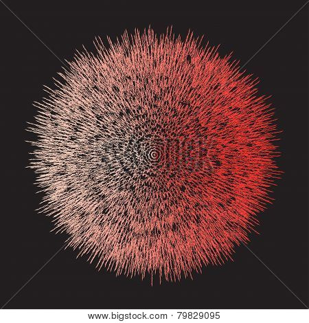 Abstract Geometric Bright Red Gradient Colored Background With Broken Lines