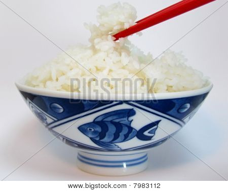 Kase beyaz pirinç kırmızı Chopsticks