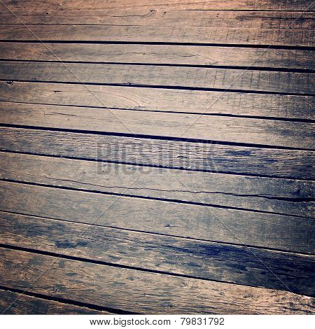 Vintage Stained Wooden Path Background Texture  - Vintage Effect.