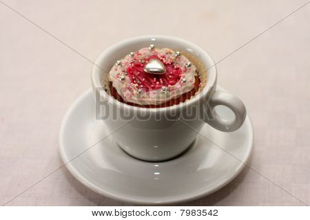 Cupcake con cuore argento