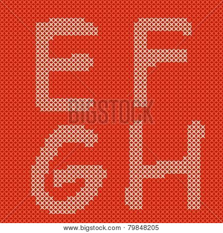 Vector embroidering alphabet