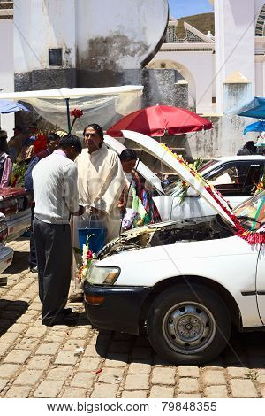 Car Blessing in Copacabana, Bolivia