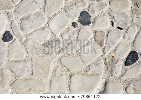 Stone block floor road pavement
