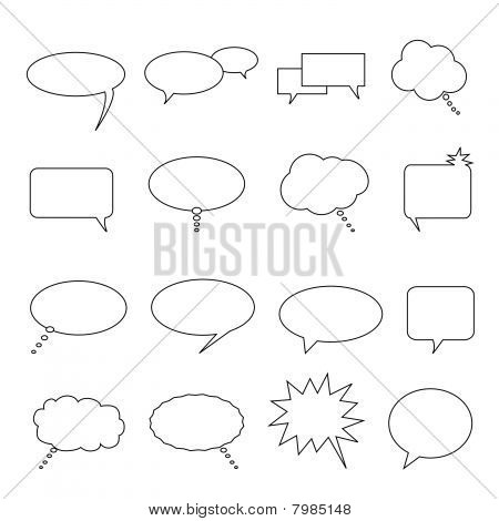 Rede, dachte und sprechen Ballons und Blasen